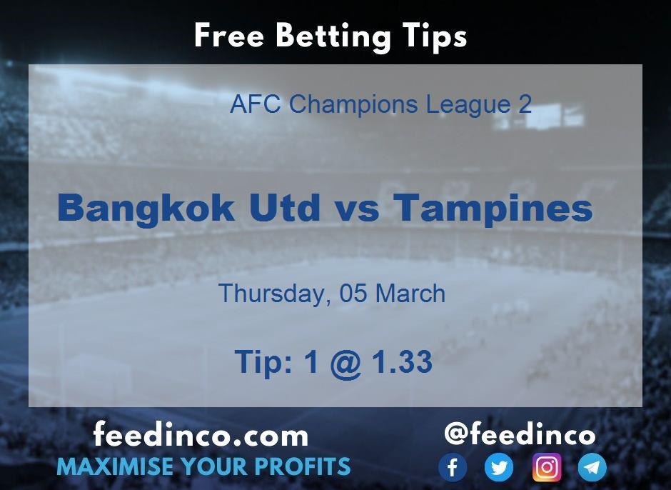 Bangkok Utd vs Tampines Prediction Bangkok Utd vs Tampines Prediction