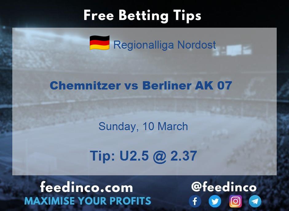 Chemnitzer vs Berliner AK 07 Prediction