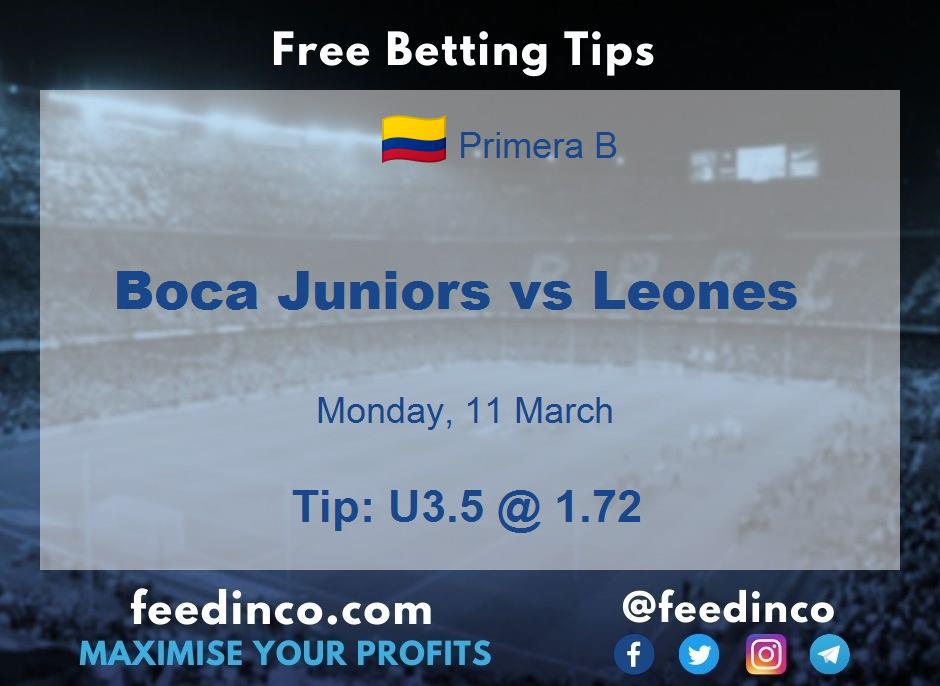 Boca Juniors vs Leones Prediction
