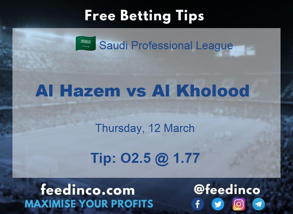 Al Hazem vs Al Kholood Prediction