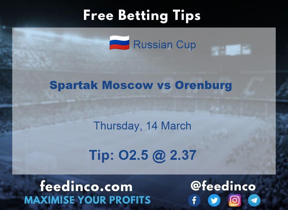 Spartak Moscow vs Orenburg Prediction
