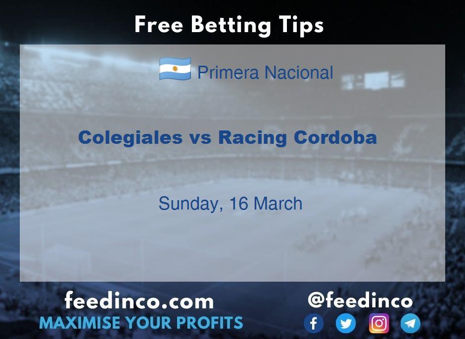 Colegiales vs Racing Cordoba Prediction