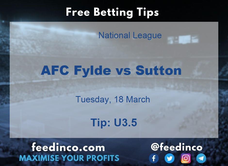 AFC Fylde vs Sutton Prediction