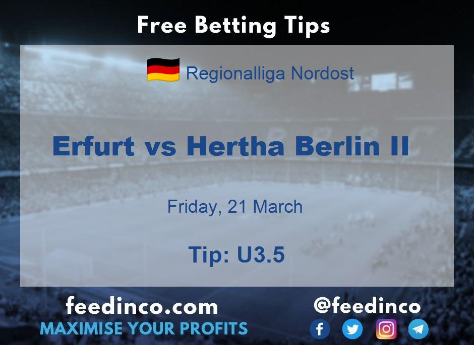 Erfurt vs Hertha Berlin II Prediction