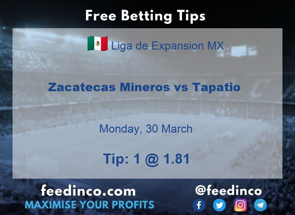 Zacatecas Mineros vs Tapatio Prediction Zacatecas Mineros vs Tapatio Prediction
