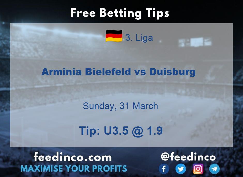 Arminia Bielefeld vs Duisburg Prediction