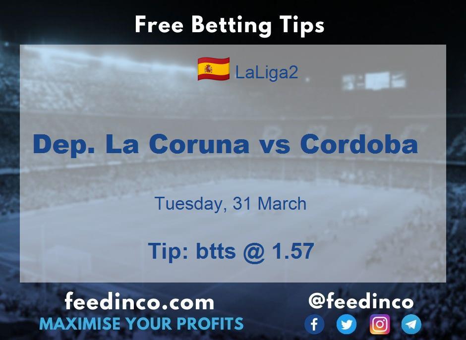 Dep. La Coruna vs Cordoba Prediction Dep. La Coruna vs Cordoba Prediction