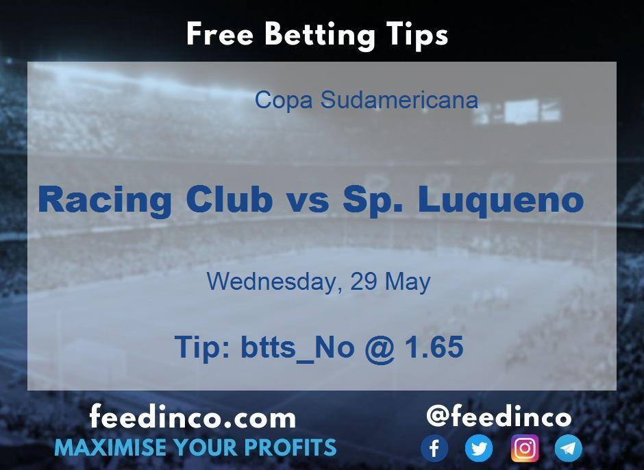 Racing Club vs Sp. Luqueno Prediction