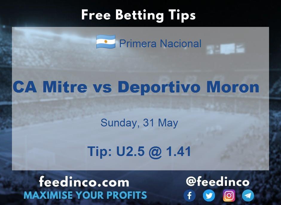 CA Mitre vs Deportivo Moron Prediction CA Mitre vs Deportivo Moron Prediction