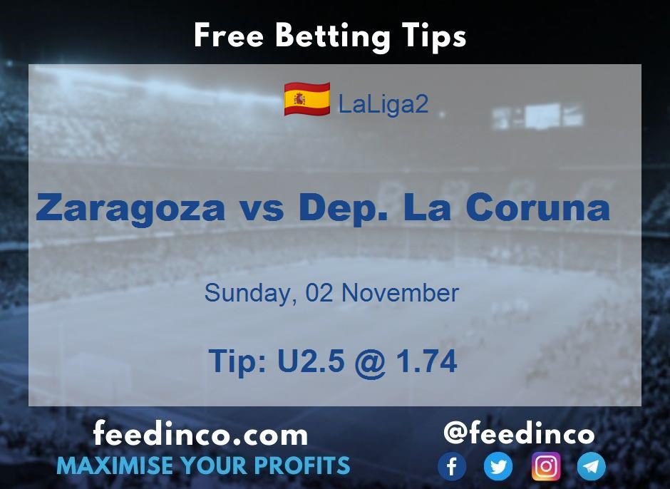 Zaragoza vs Dep. La Coruna Prediction Zaragoza vs Dep. La Coruna Prediction