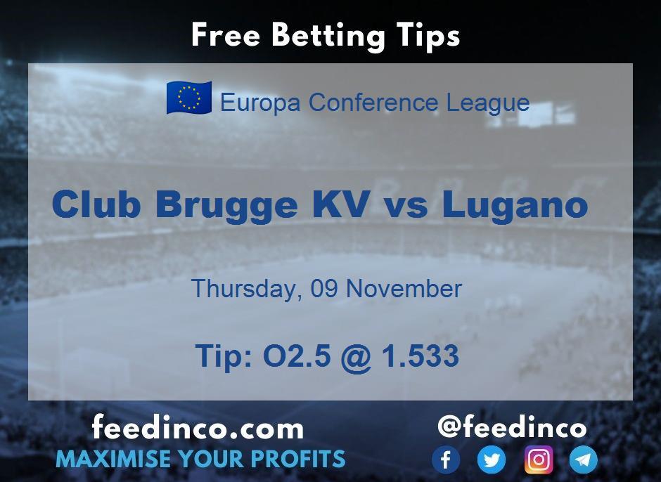 Club Brugge KV vs Lugano Prediction