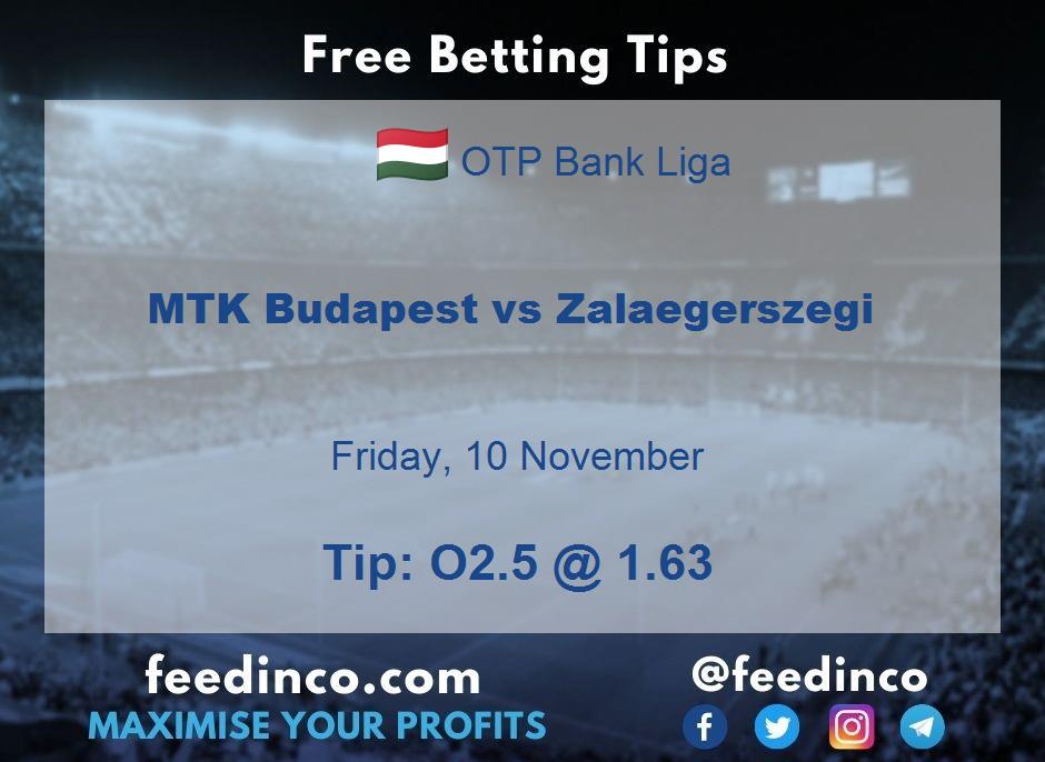 MTK Budapest vs Zalaegerszegi Prediction