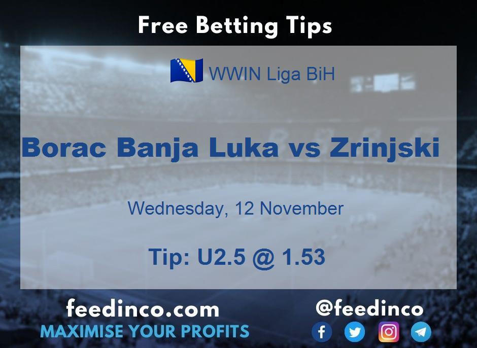 Borac Banja Luka vs Zrinjski Prediction Borac Banja Luka vs Zrinjski Prediction