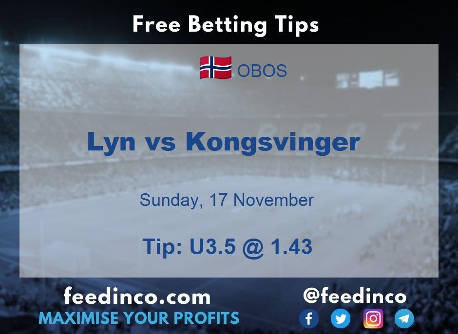 Lyn vs Kongsvinger Prediction