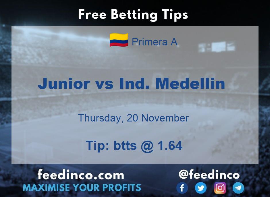 Junior vs Ind. Medellin Prediction Junior vs Ind. Medellin Prediction