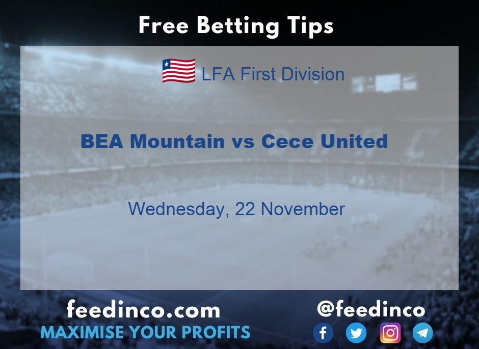 BEA Mountain vs Cece United Prediction