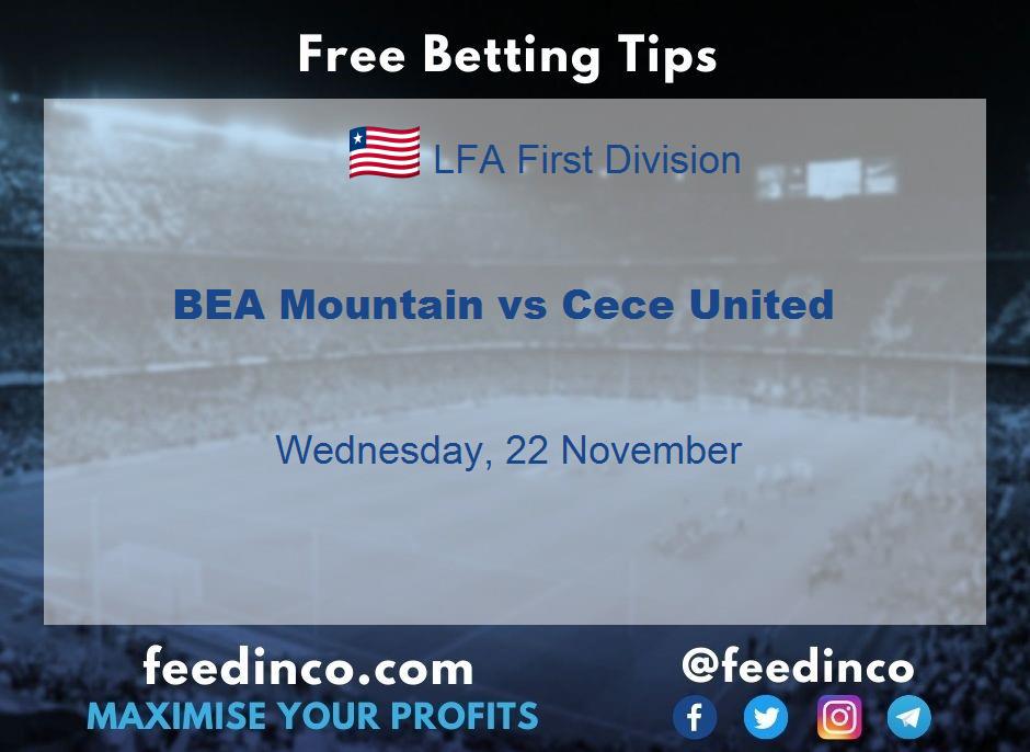 BEA Mountain vs Cece United Prediction BEA Mountain vs Cece United Prediction