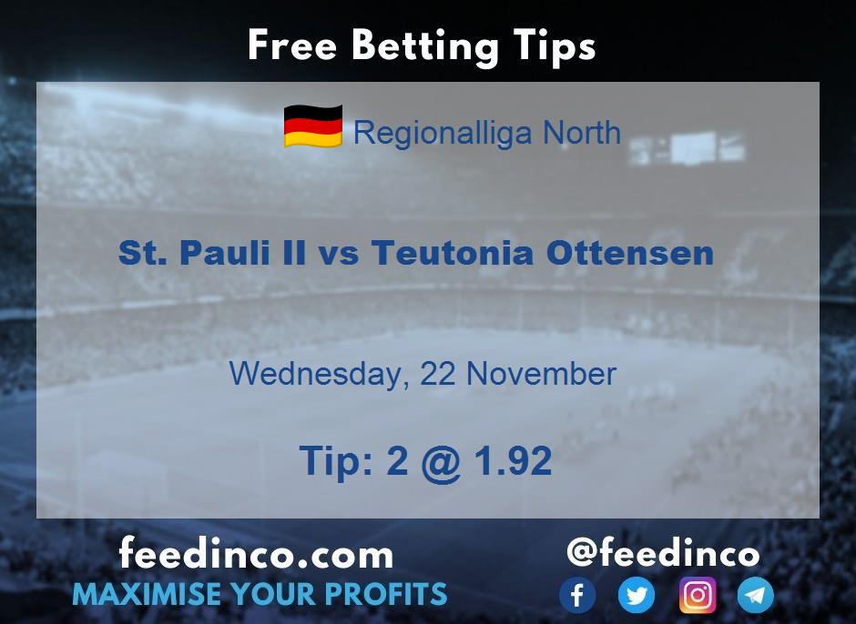 St. Pauli II vs Teutonia Ottensen Prediction St. Pauli II vs Teutonia Ottensen Prediction