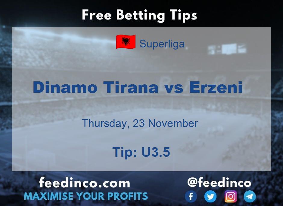 Dinamo Tirana vs Erzeni Prediction Dinamo Tirana vs Erzeni Prediction