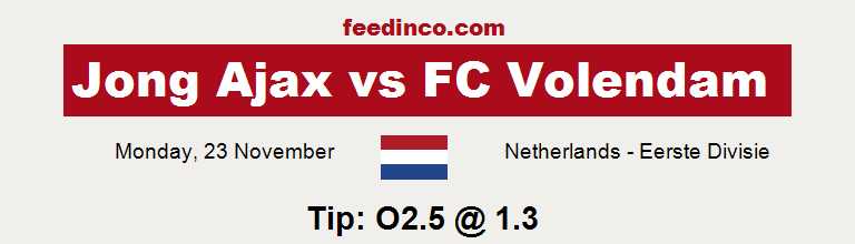 Jong Ajax v FC Volendam Prediction Jong Ajax v FC Volendam Prediction