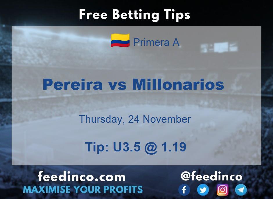 Pereira vs Millonarios Prediction