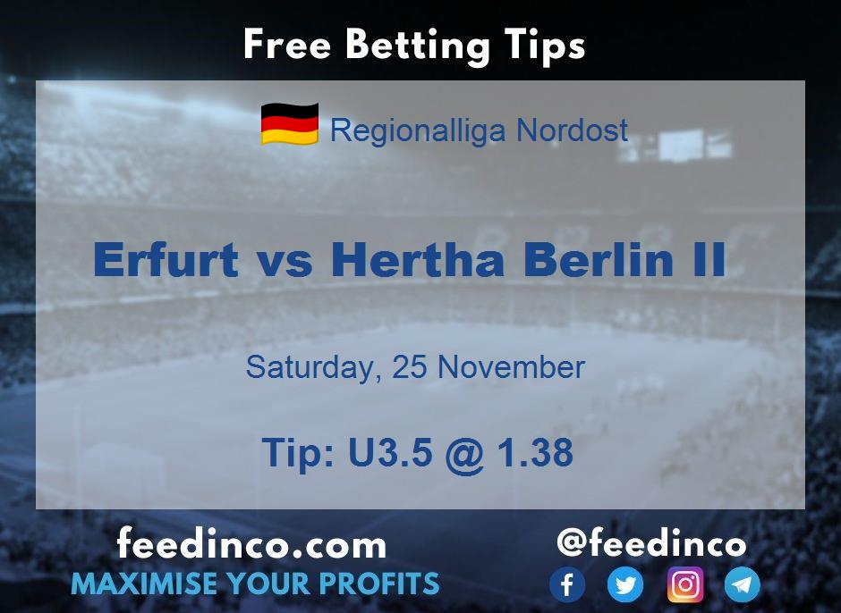 Erfurt vs Hertha Berlin II Prediction Erfurt vs Hertha Berlin II Prediction