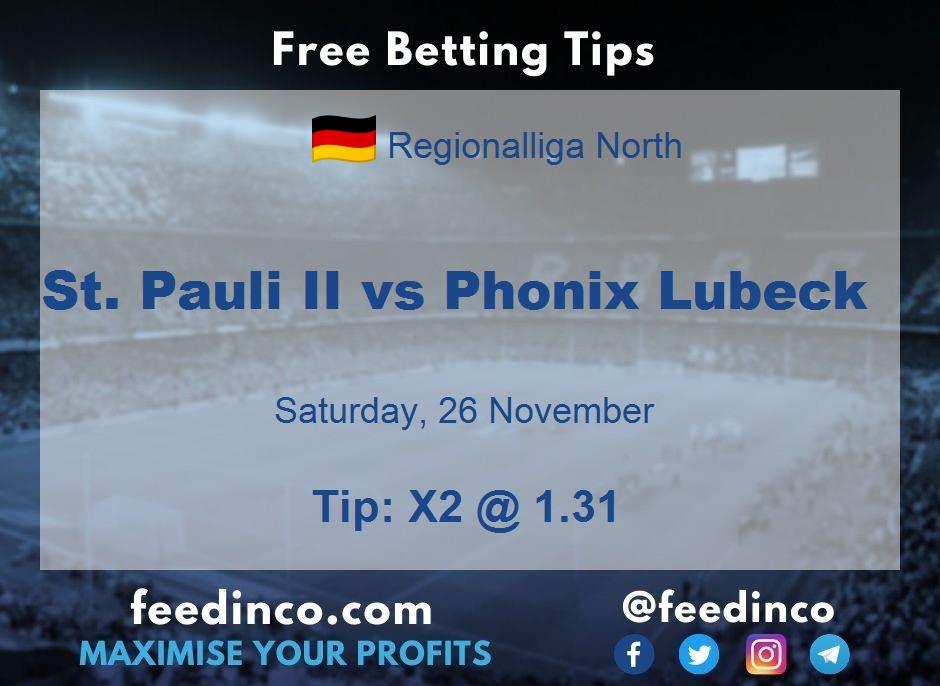 St. Pauli II vs Phonix Lubeck Prediction St. Pauli II vs Phonix Lubeck Prediction