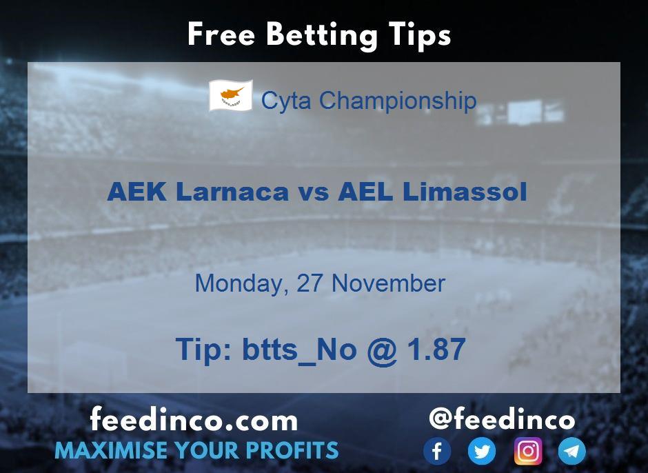 AEK Larnaca vs AEL Limassol Prediction