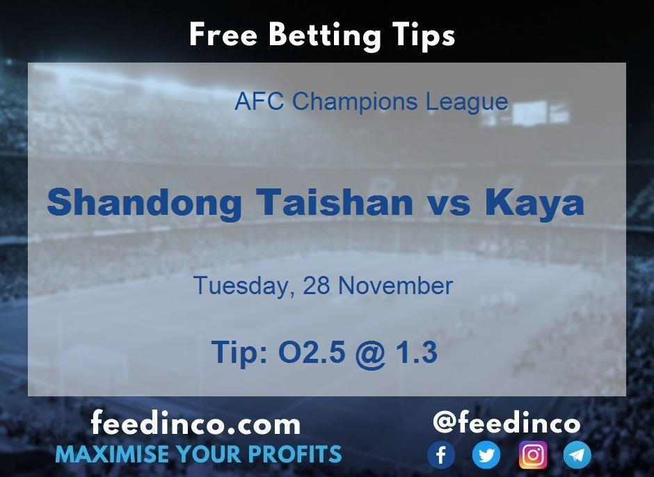 Shandong Taishan vs Kaya Prediction