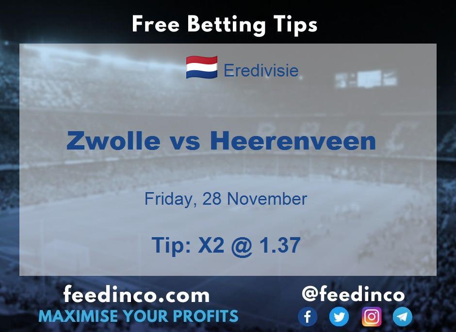 Zwolle vs Heerenveen Prediction Zwolle vs Heerenveen Prediction