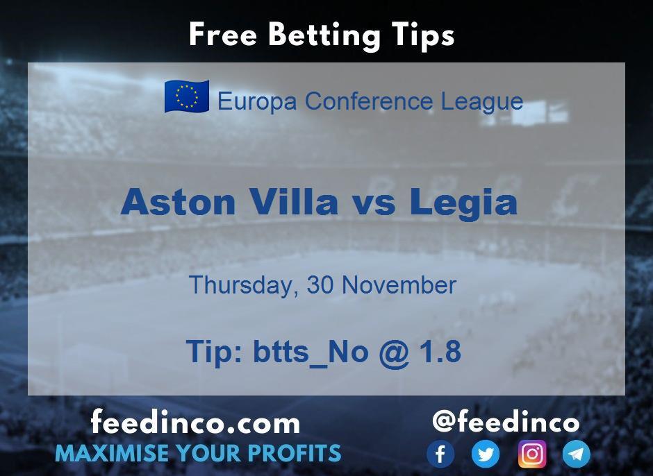 Aston Villa vs Legia Prediction