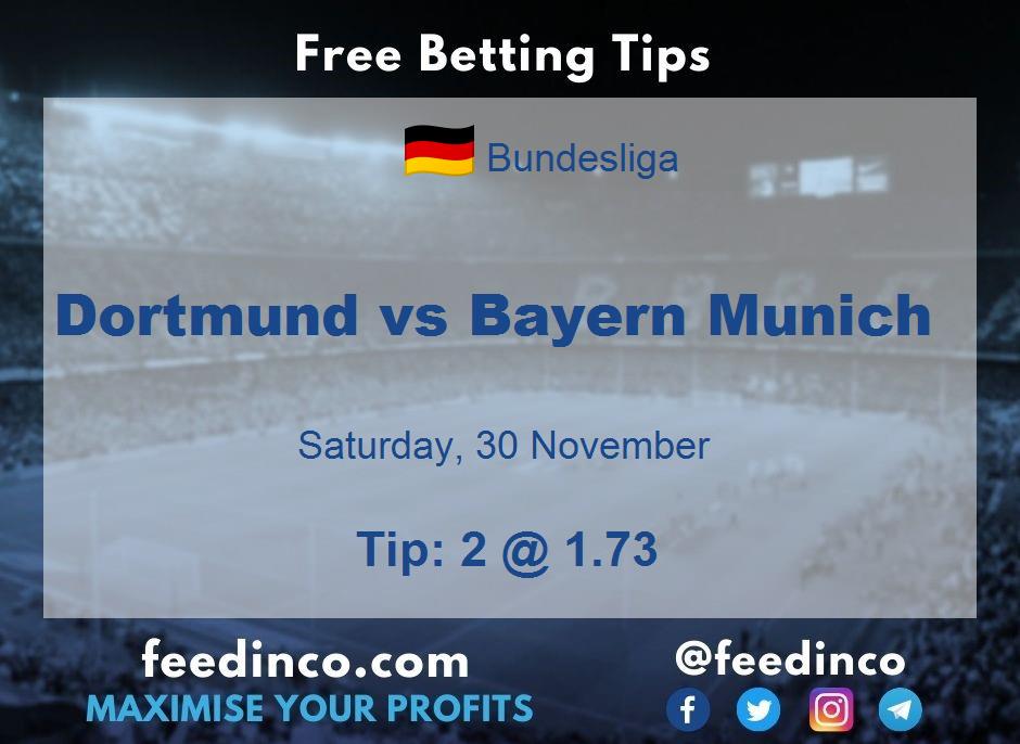 Dortmund vs Bayern Munich Prediction