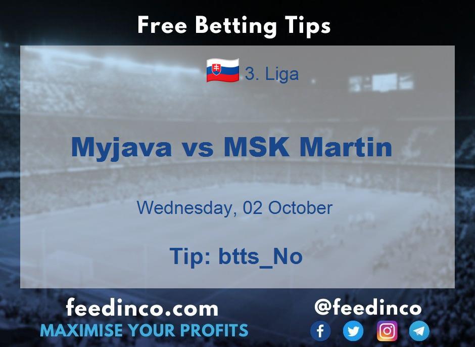 Myjava vs MSK Martin Prediction Myjava vs MSK Martin Prediction