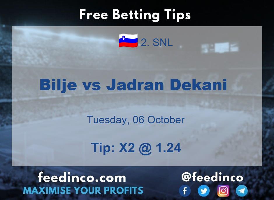Bilje vs Jadran Dekani Prediction Bilje vs Jadran Dekani Prediction