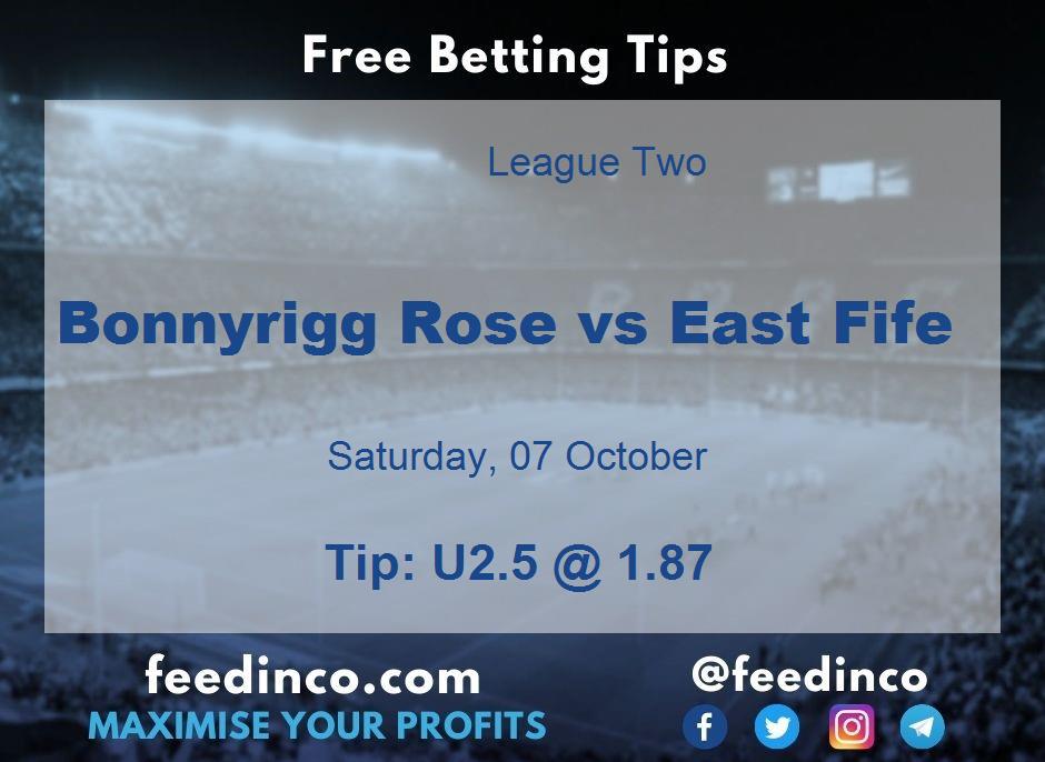 Bonnyrigg Rose vs East Fife Prediction