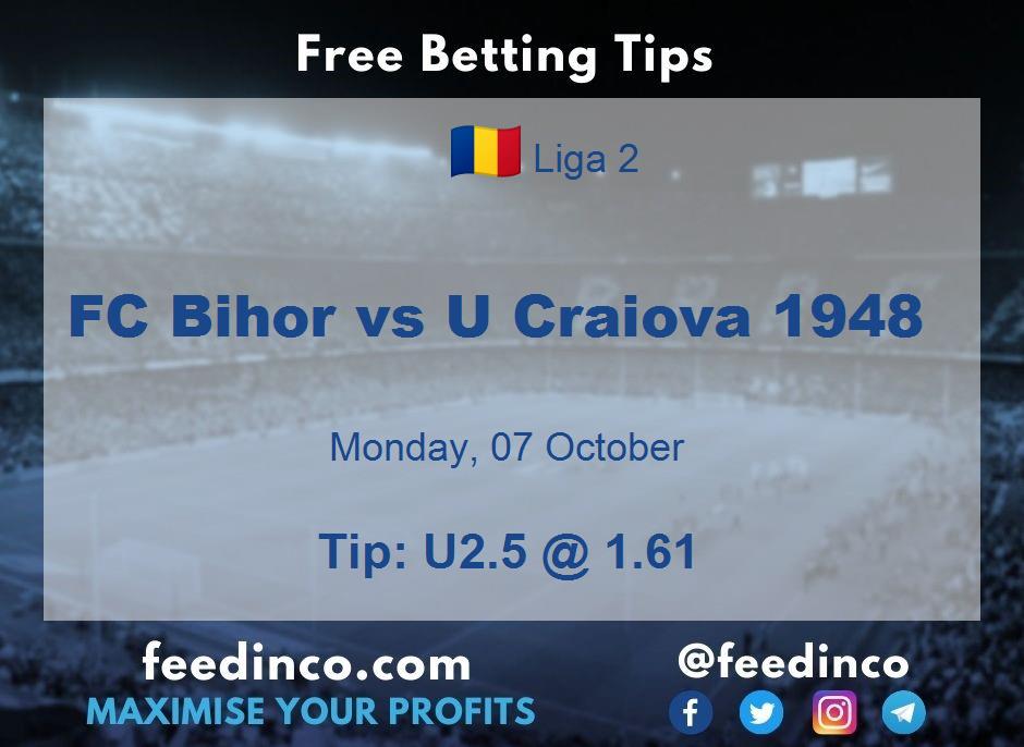 FC Bihor vs U Craiova 1948 Prediction