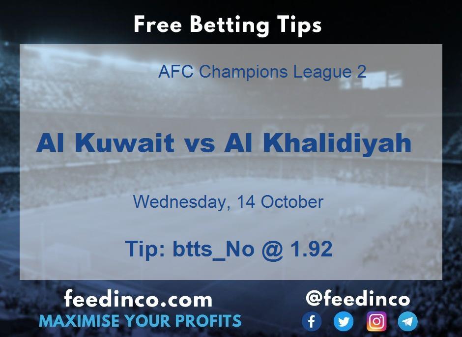 Al Kuwait vs Al Khalidiyah Prediction