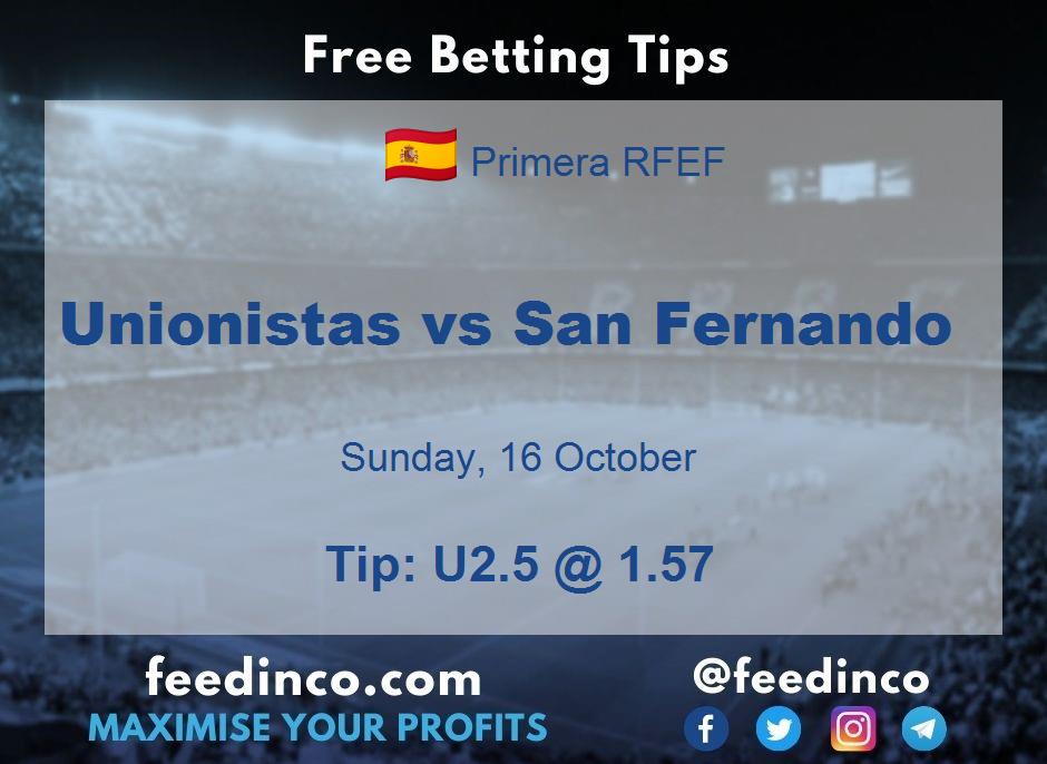 Unionistas vs San Fernando Prediction Unionistas vs San Fernando Prediction