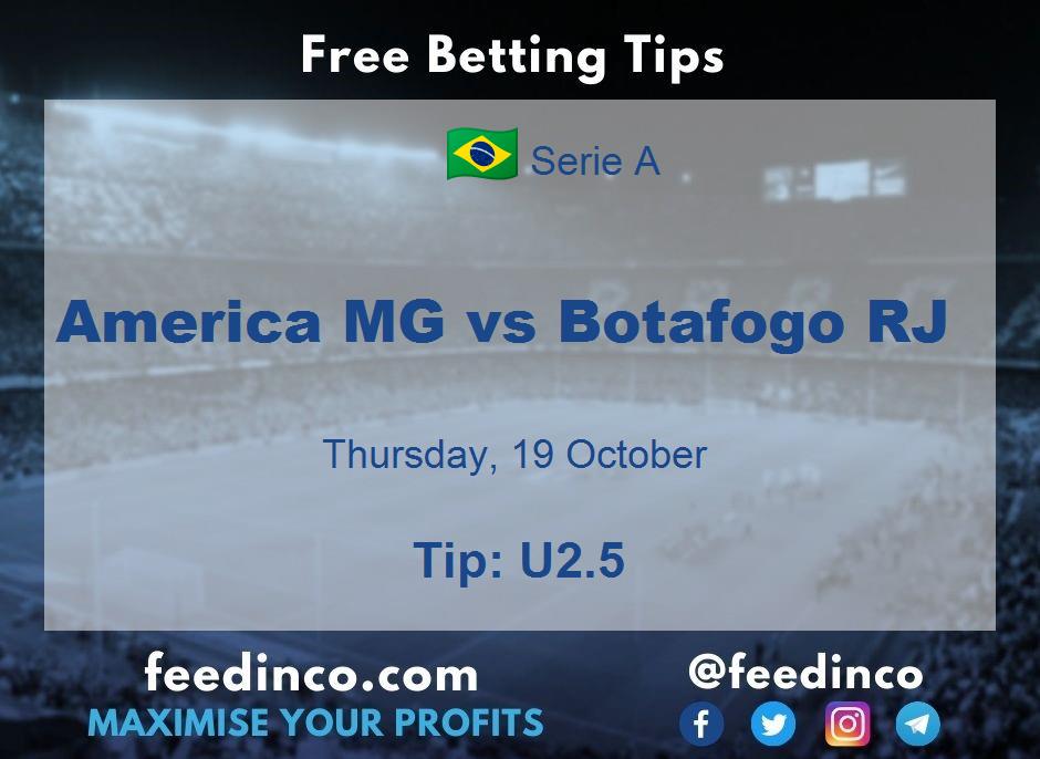 America MG vs Botafogo RJ Prediction
