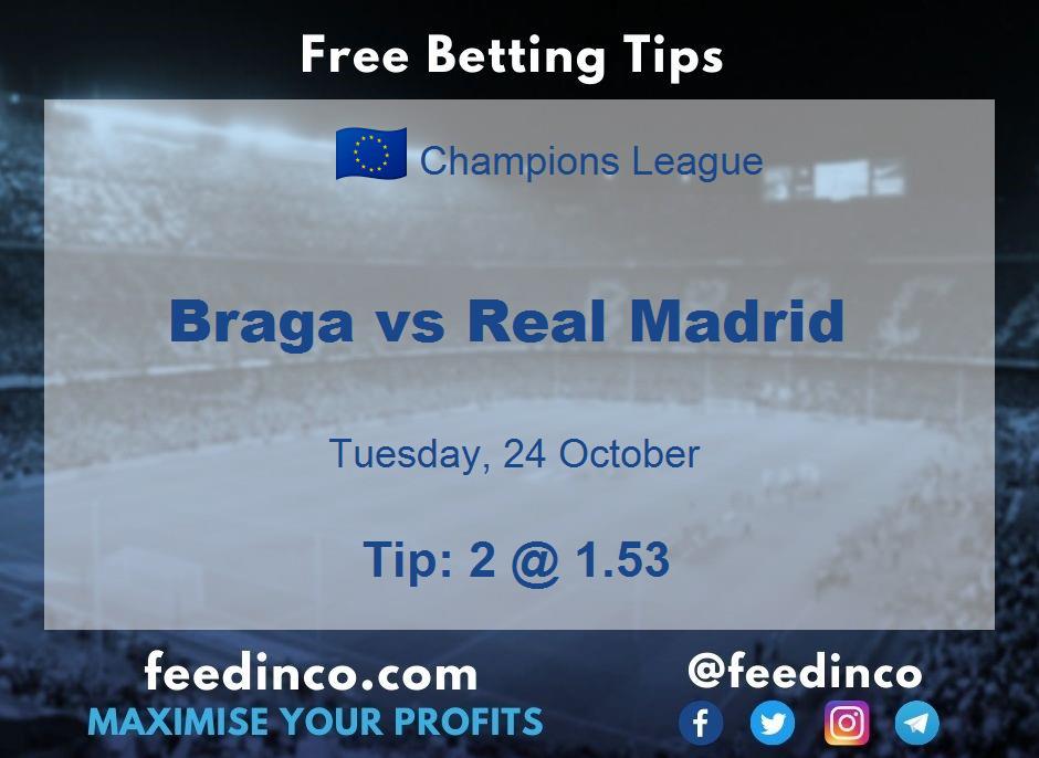 Braga vs Real Madrid Prediction