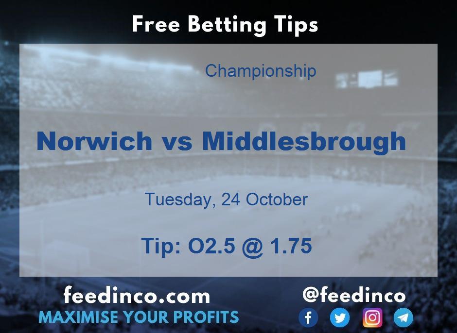Norwich vs Middlesbrough Prediction