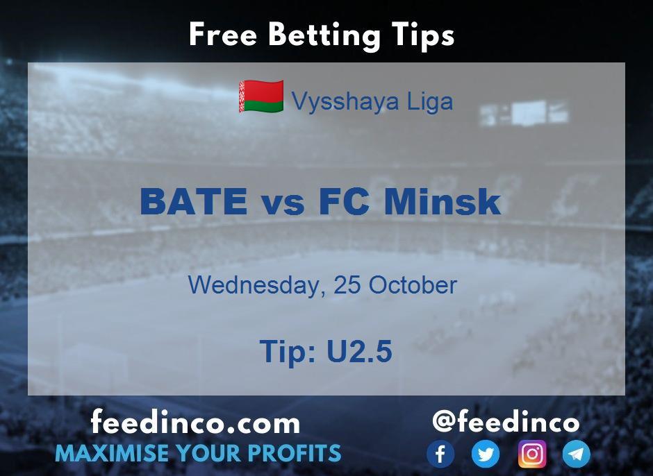 BATE vs FC Minsk Prediction