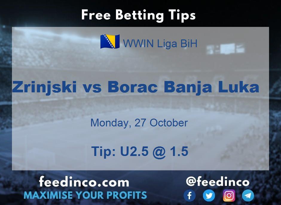 Zrinjski vs Borac Banja Luka Prediction Zrinjski vs Borac Banja Luka Prediction