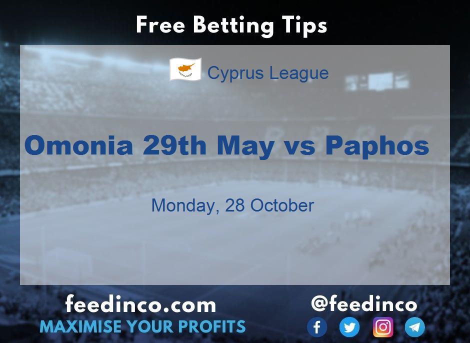 Omonia 29th May vs Paphos Prediction