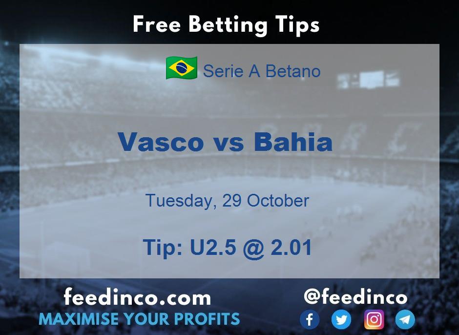 Vasco vs Bahia Prediction