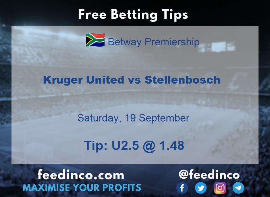 Kruger United vs Stellenbosch Prediction Kruger United vs Stellenbosch Prediction