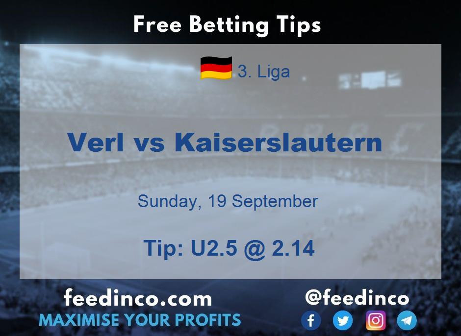 Verl vs Kaiserslautern Prediction Verl vs Kaiserslautern Prediction
