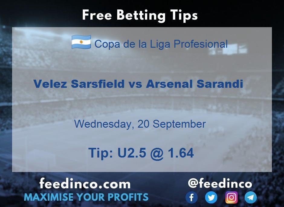 Velez Sarsfield vs Arsenal Sarandi Prediction