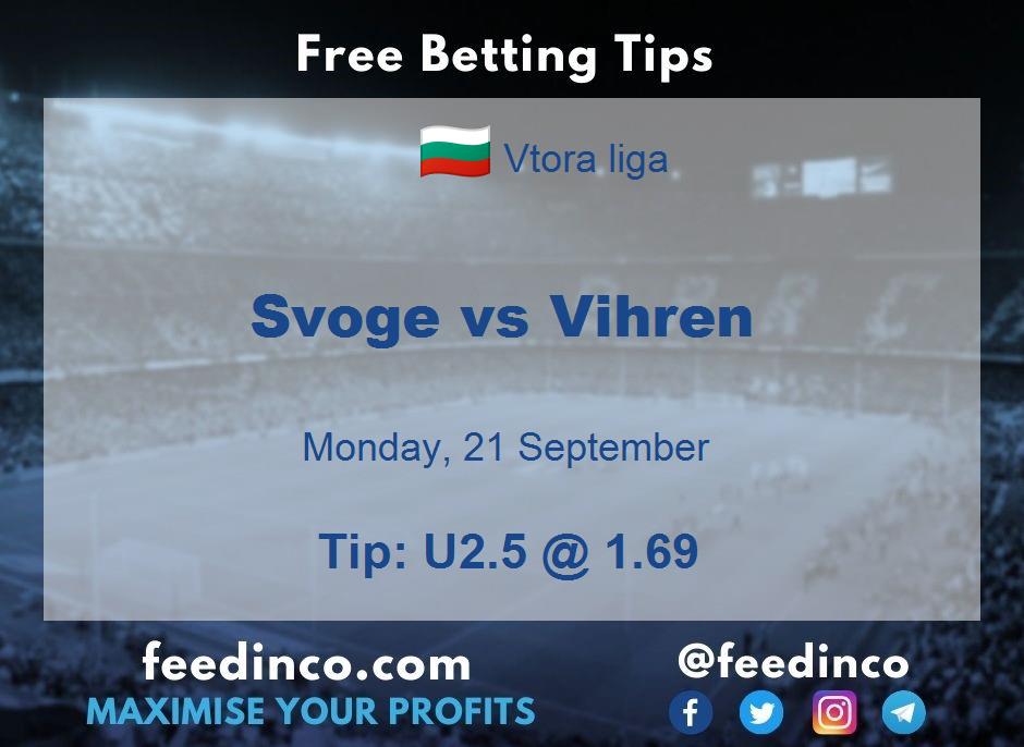 Svoge vs Vihren Prediction