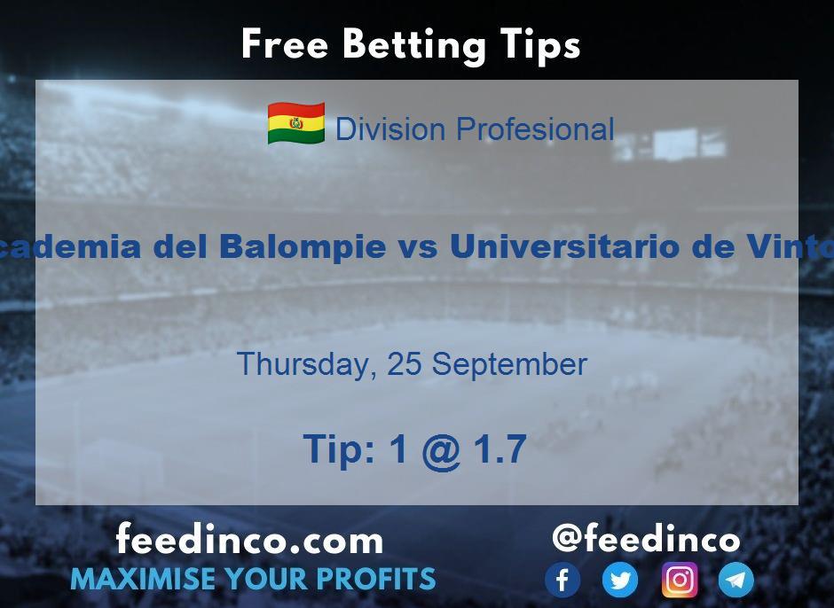 Academia del Balompie vs Universitario de Vinto Prediction